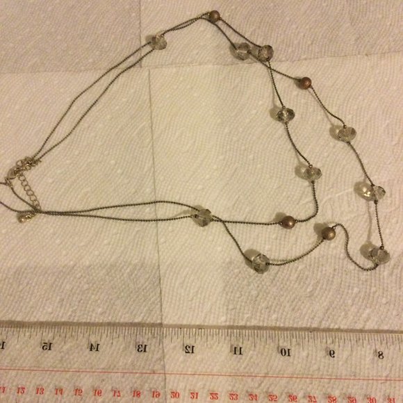 Women's necklace 2 layers beads chain 24" long - Picture 3 of 3